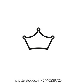 Icono de línea de la corona, signo de vector de contorno, pictograma de estilo lineal aislado en blanco. Símbolo VIP, ilustración del logotipo. Trazo editable. Píxel perfecto