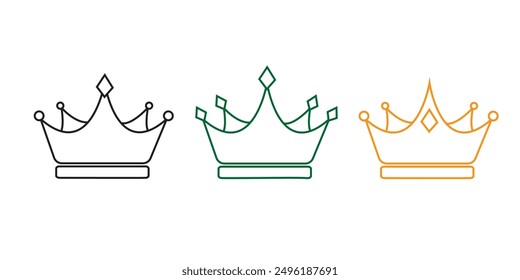 Crown line Icon. Pixel Perfect. For Mobile and Web.