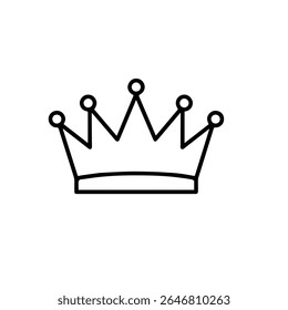 Crown line icon Royal crown symbol isolated background vector illustration