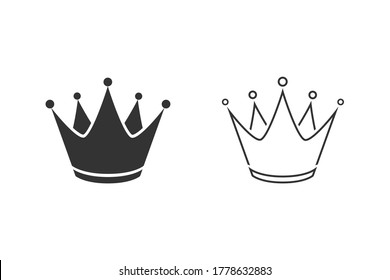 Crown line icon set logo template. King vector icon