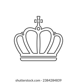 Crown line icon in trendy flat style on white background. Imperial state crown of the UK. Vector Illustration