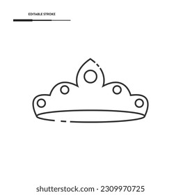 Crown Line Icon Vector Design.