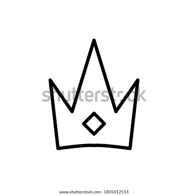 Crown Line Icon Vector Design Template Stock Vector (Royalty Free ...