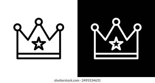 Crown line icon vector illustration set.