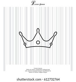Crown line icon. vector illustration