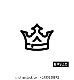 Crown line Icon Vector. Crown Logo Symbol Vector Illustration