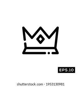 Crown line Icon Vector. Crown Logo Symbol Vector Illustration
