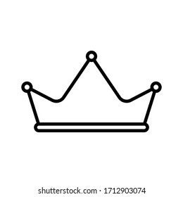 Crown line icon vector on white background