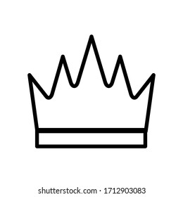 Crown line icon vector on white background