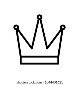 Crown line icon vector on white background