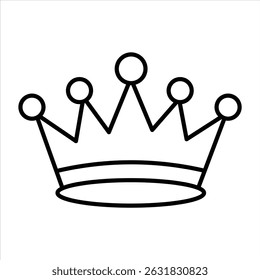 crown line icon vector on white background.