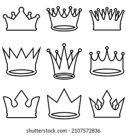 Crown line icon, vector outline logo isolated on white background