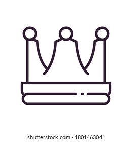 Crown line style icon design, Royal king queen luxury and jewelry theme Vector illustration