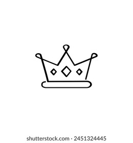 Diseño de iconos de estilo de línea de corona