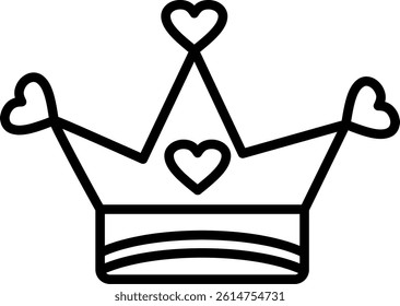 Crown Line Vector Icon Design