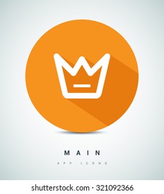 a crown line vector icon for websites and apps, mobile minimalistic flat design