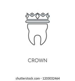 Crown linear icon. Crown concept stroke symbol design. Thin graphic elements vector illustration, outline pattern on a white background, eps 10.
