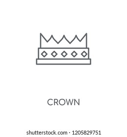 Crown linear icon. Crown concept stroke symbol design. Thin graphic elements vector illustration, outline pattern on a white background, eps 10.