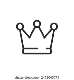 Corona, icono de estilo lineal. Ancho de trazo editable