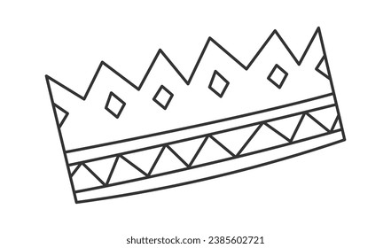 Crown Lined Doodle Vector Illustration