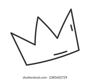 Crown Lined Doodle Vector Illustration