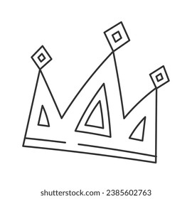 Crown Lined Doodle Vector Illustration