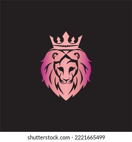 Crown Lion King-Design, Vektorgrafik
