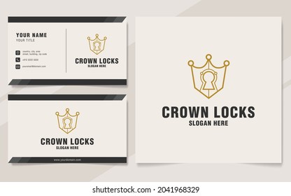 Plantilla de logotipo de bloqueos de corona en estilo monograma