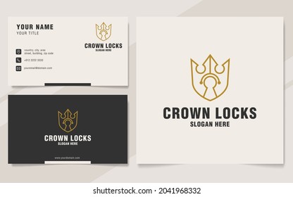 Crown locks logo template on monogram style