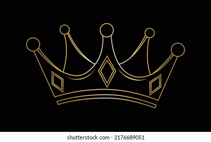 Crown Logo abstract design vector with black background