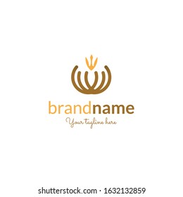 Crown logo with abstract line