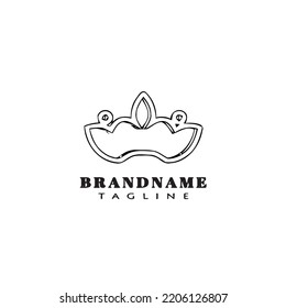 crown logo cartoon design icon black modern isolated vector illustration