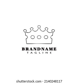 logotipo de la corona caricatura plantilla de diseño icono negro aislado ilustración simple