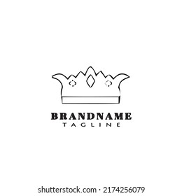 crown logo cartoon design template icon flat modern isolated vector illustration