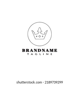 logotipo de la corona caricatura plantilla de diseño icono ilustración de vector aislado negro