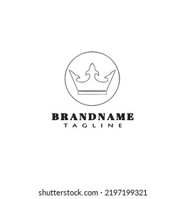 crown logo cartoon design template icon black modern simple vector illustration