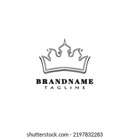 Kronlogo-Cartoon-Design-Vorlage Symbol schwarz, modern, einzelne Vektorgrafik