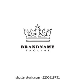 crown logo cartoon design template icon black modern isolated flat illustration