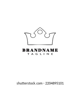 crown logo cartoon design template icon black modern isolated vector