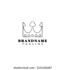crown logo cartoon flat template icon black modern isolated vector illustration