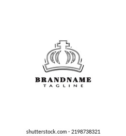crown logo cartoon flat template icon black modern isolated vector illustration
