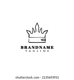 crown logo cartoon icon cute template black modern isolated vector illustration