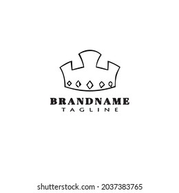 crown logo cartoon icon design template black modern isolated vector