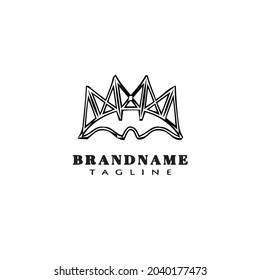 crown logo cartoon icon design template black modern isolated vector cute