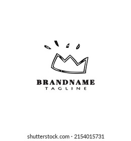 crown logo cartoon icon design template black modern isolated vector
