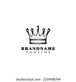crown logo cartoon icon design template black modern isolated vector