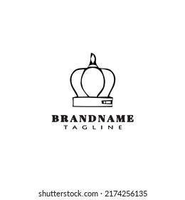 crown logo cartoon icon design template cute modern isolated vector illustration