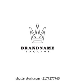 crown logo cartoon simple template icon black modern isolated vector illustration