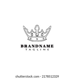 crown logo cartoon template icon black modern isolated vector illustration