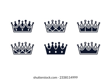 Crown logo collection with creative unique design vector